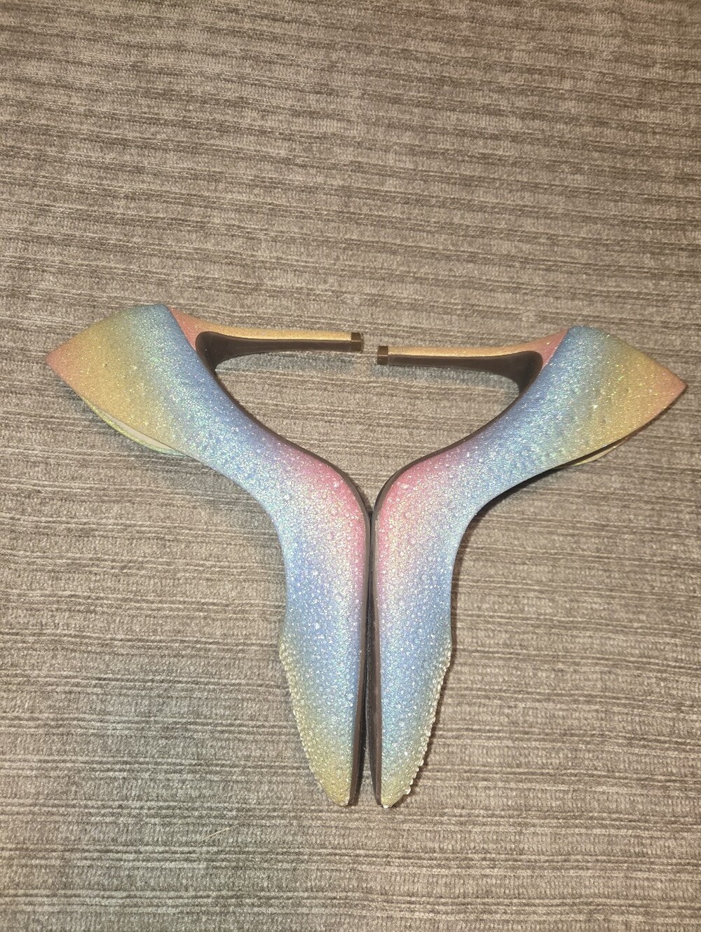 Jessica Simpson Pastel Rainbow Glitter Pointed Pumps - Picture 4 of 4